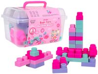 Zestaw Miękkich Klocków 32El. Różowe + Walizka