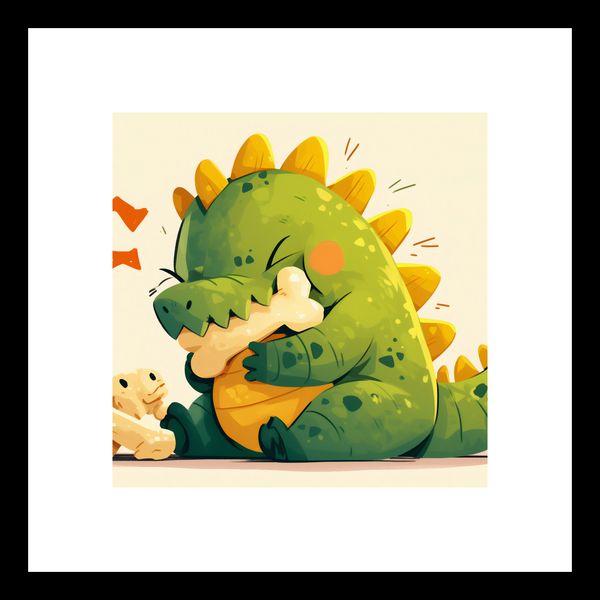 Plakat 20x20cm Uroczy Dinozaur zdjęcie 3