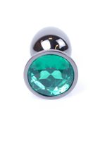plug-jewellery dark silver plug- green