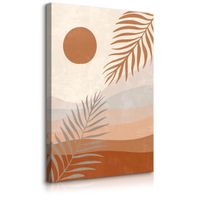 Obraz Do Salonu Pastelowy Pejzaż Pustynia Liście Styl Boho 70cm x 100cm