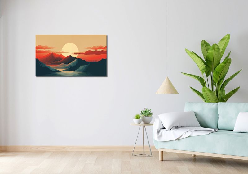 Obraz 90x50cm Zachód Słońca nad Górami zdjęcie 2