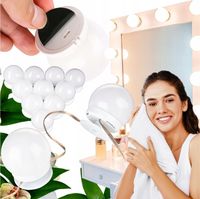 LAMPKI ŚWIATEŁA LED NA LUSTRO DO TOALETKI MAKIJAŻU 10SZT 3 BARWY ŚWIATŁA