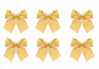 KOKARDY DEKORACYJNE NA CHOINKĘ PREZENT ZŁOTE 12 szt