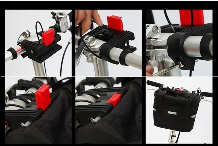 KOSZYK NA KIEROWNICĘ DO ROWERU ROWEROWY PIKNIK TORBA CZARNA 10L + UCHWYT zdjęcie 7