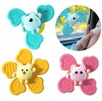 FIDGET SPINNER 3x Wirująca Grzechotka Zabawka z Przyssawką do Szyby Kąpieli