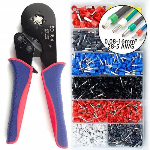 Zaciskarka Praska do Kabli 0,08 mm2 - 16 mm2 + 1200 tulejek izolowanych na Arena.pl