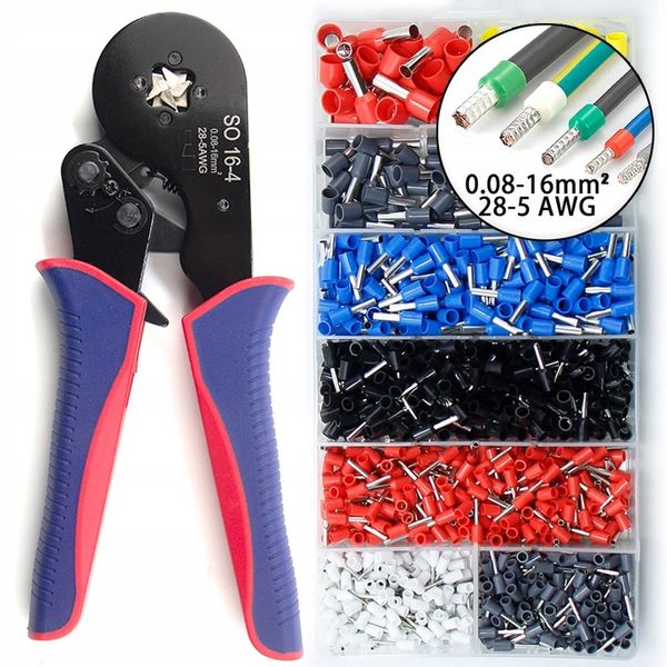 Zaciskarka Praska do Kabli 0,08 mm2 - 16 mm2 + 1200 tulejek izolowanych zdjęcie 4