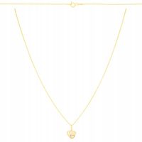 Komplet łańcuszek + złoty wisiorek zawieszka literka U w serduszku pr. 585