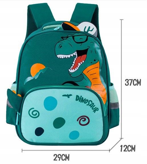 PLECAK DZIECIĘCY DLA PRZEDSZKOLAKA PODRÓŻNY DINOZAUR ZIELONY zdjęcie 7