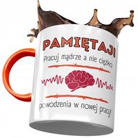 Kubek Pomarańczowy Na Pożegnanie Z Pracy Prezent Z Nadrukiem Ze Zdjęciem