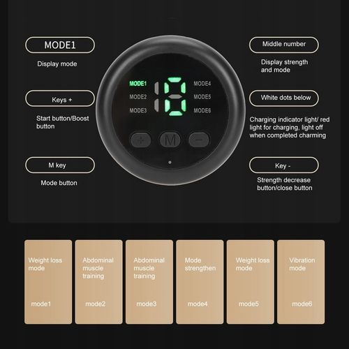 Pas EMS do utraty tkanki tłuszczowej, stymulator mięśni brzucha-masażer na Arena.pl