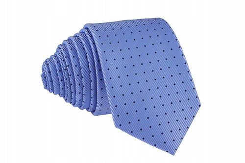 WĄSKI MĘSKI KRAWAT SLIM 6 cm BŁĘKITNY W KROPKI na Arena.pl