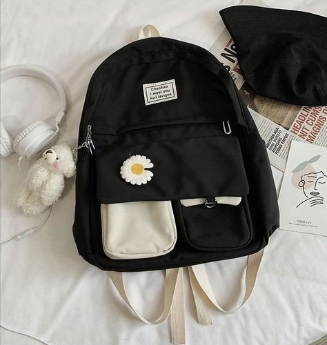 PLECAK SZKOLNY DLA DZIEWCZYNKI DUŻY A4 MODNY TORNISTER MŁODZIEŻOWY CZARNY na Arena.pl