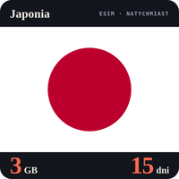 Karta eSIM Internet Japonia 3 GB na 15 dni - bez rejestracji