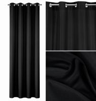 ZASŁONA MATOWA NA PRZELOTKACH KÓŁKA 140X250 CZARNA