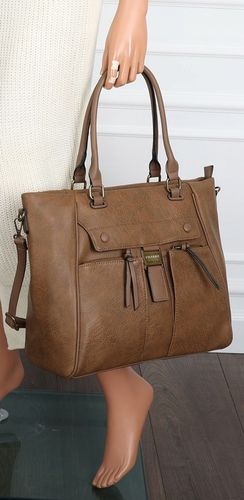 Torebka Damska Listonoszka Shopper Duża A4 Torba na Ramię CH66811 Brązowa na Arena.pl