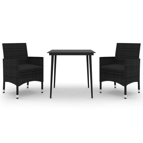 3-cz. zestaw mebli ogrodowych z poduszkami, rattan PE i szkło na Arena.pl