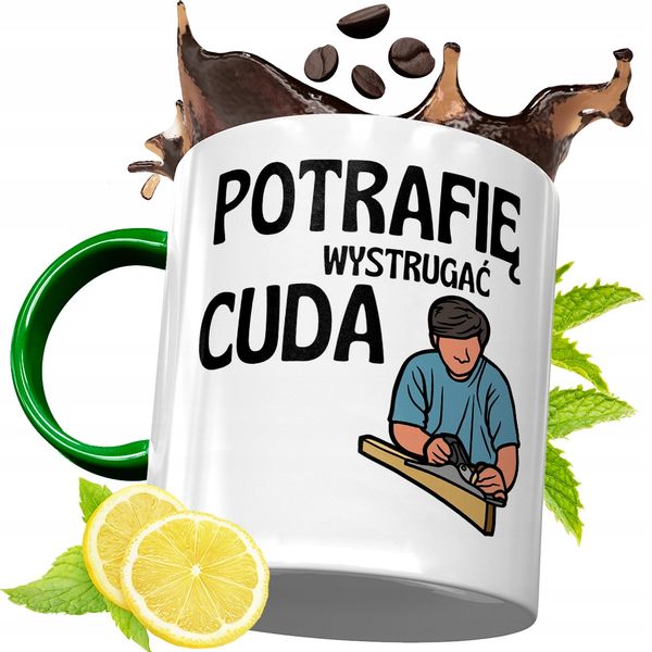 Kubek Zielony Dla Stolarza Na Urodziny Prezent Z Nadrukiem Ze Zdjęciem zdjęcie 1