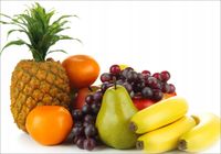 Fototapeta 3D owoce anans banan winogrona 350x245