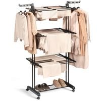 Suszarka na Pranie Ubrania Odzież Bieliznę Pionowa Duża Metalowa Czarna XXL