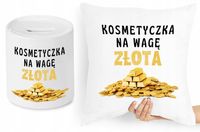 Dla Kosmetyczki Zestaw Poduszka + Skarbonka Z Nadrukiem Ze Zdjęciem