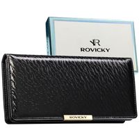 duży portfel damski ze skóry ekologicznej w czarnym kolorze zamykany