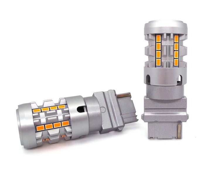 żarówka LED 3156, P27W 12-24V bez błędu pomarańczowa 100% CANBUS zdjęcie 2