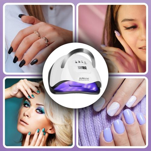 LAMPA UV DO PAZNOKCI LED 180W DO HYBRYD ŻELI MOCNA SUN X7 MAX BIAŁA LCD na Arena.pl