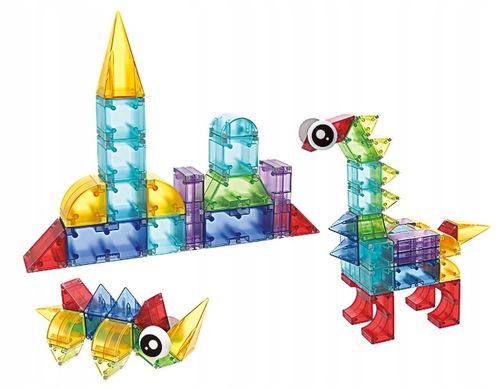 ŚWIECĄCE KLOCKI MAGNETYCZNE KONSTRUKCYJNE 3D134 elementów na Arena.pl