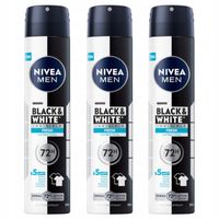NIVEA MEN Black & White Antyperspirant męski w sprayu - Dezodorant 200mlx3