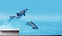 Fototapeta DELFINY SKACZĄCE W WODZIE OCEAN 370x250