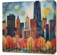 Obraz 60x60cm Panorama Malowniczego Miasta