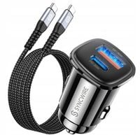 Ładowarka samochodowa 60 W USB TYP C - USB TYP C SYNCWIRE SW-XC769