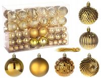 Bombki choinkowe nietłukące 6/4/2,5 cm 100 szt ZESTAW