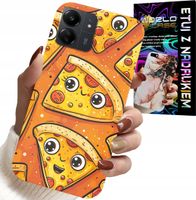 ETUI DO XIAOMI REDMI 13C 4G - SŁODKIE UŚMIECHNIĘTE PIZZE CASE + SZKŁO