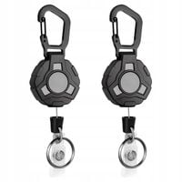 2x Linka zwijana retraktor smycz zwijka HEAVY DUTY prezent dla faceta