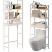 PÓŁKA NAD TOALETĘ WYSOKI REGAŁ STOJAK ŁAZIENKOWY NAD WC PRALKĘ 3 POZIOMOWY