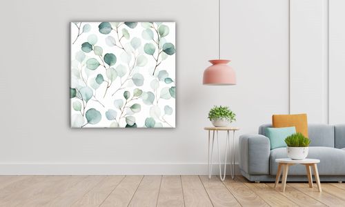 OBRAZ NA PŁÓTNIE 001 Akwarelowe listki 70x70cm na Arena.pl