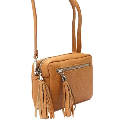 Damska listonoszka torebka Skórzana z brelokiem frędzlem i kieszeniami Luka na Arena.pl