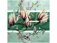 30X30CM ZEGAR SŁODYCZ MAGNOLII ZIELENI OBRAZ DREWNO