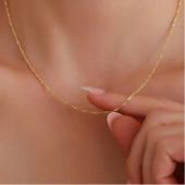 PIĘKNY ZŁOTY ŁAŃCUSZEK DAMSKI 585 SINGAPUR 925 DLA ŻONY, MAMY GRAWER GRATIS