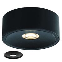 Podtynkowa LAMPA sufitowa Neo Slim Nero KG + Ufo Nero Orlicki Design metalowa OPRAWA wpuszczana okrągła czarna OUTLET