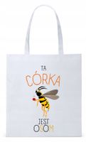 Dla Córki Córeczki Prezent Torba Eco Biała Shopper Z Nadrukiem Ze Zdjęciem