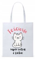 Dla Teściowej Mamy Prezent Torba Eco Biała Shopper Z Nadrukiem Ze Zdjęciem