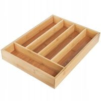 BAMBUSOWY WKŁAD DO SZUFLADY ROZSUWANY ORGANIZER NA SZTUĆCE 36CM