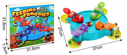 GRA ZRĘCZNOŚCIOWA GŁODNE ŻABKI KARMIENIE GŁODNYCH ŻABEK GRA DLA 2-4 OSÓB na Arena.pl