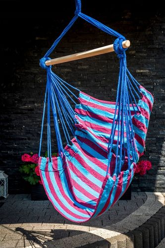 HAMAK KRZESŁO BRAZYLIJSKIE HUŚTAWKA BOHO FOTEL WISZĄCY OGRODOWY Z DRĄŻKIEM na Arena.pl