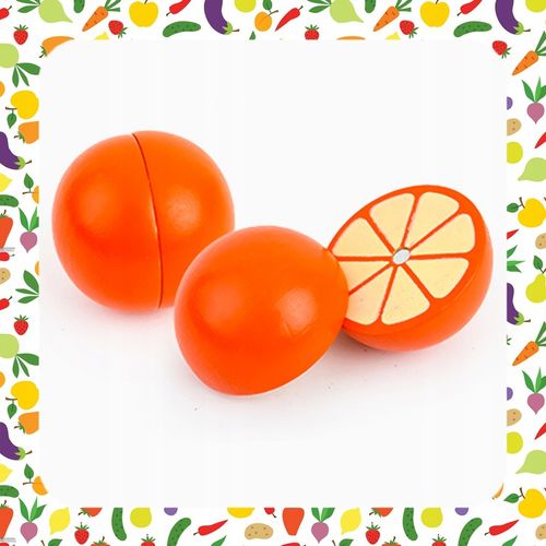 DREWNIANE WARZYWA OWOCE DO KROJENIA NA MAGNES DLA DZIECI ZESTAW XXL na Arena.pl