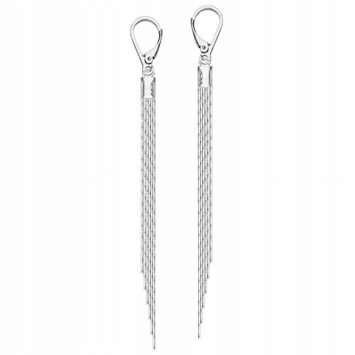 Srebrne 925 długie kolczyki 9 cm z łańcuszków cardano Pudełko ozdobne na Arena.pl
