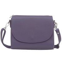 VERA PELLE torebka skórzana listonoszka 3 komorowa z paskiem V020 lawendowa